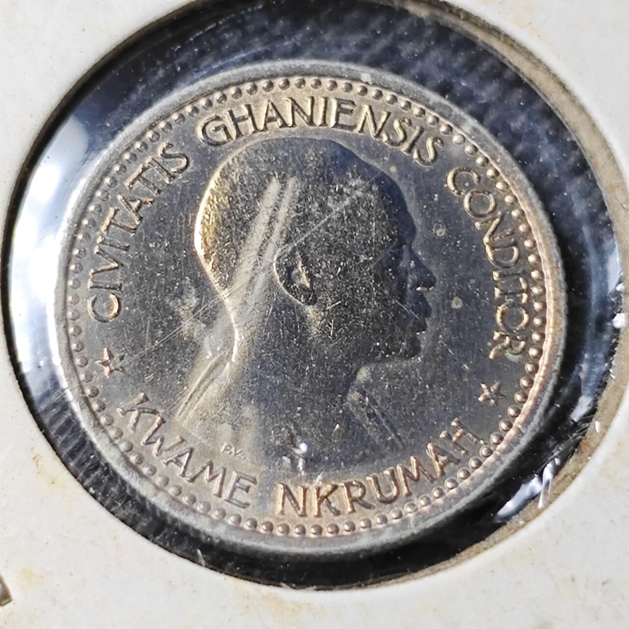 KK钱币收藏小铺  第362场  2月预留时间 周末发货 1958加纳6便士