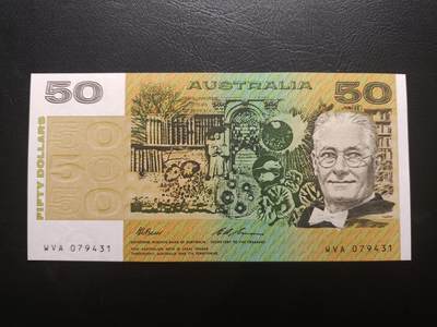 2025十一月第一期，总199期 - 澳大利亚1991年50元UNC，病理学家弗洛勒伊和生物学家罗斯