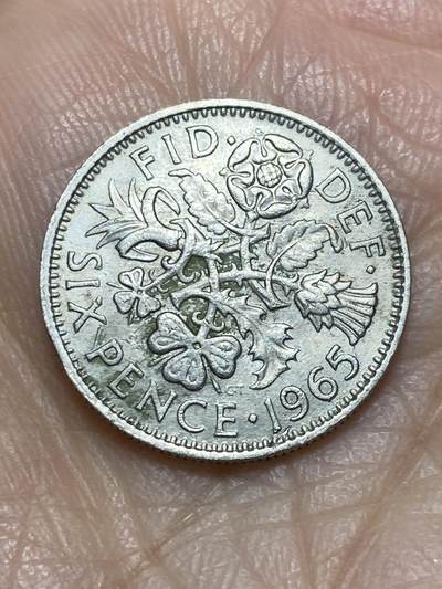 2025年第一百二十场(总第一百四十六场）外国好品散币(免佣金) - 英国🇬🇧1965年6便士(伊丽莎白二世青年桂冠第二版)