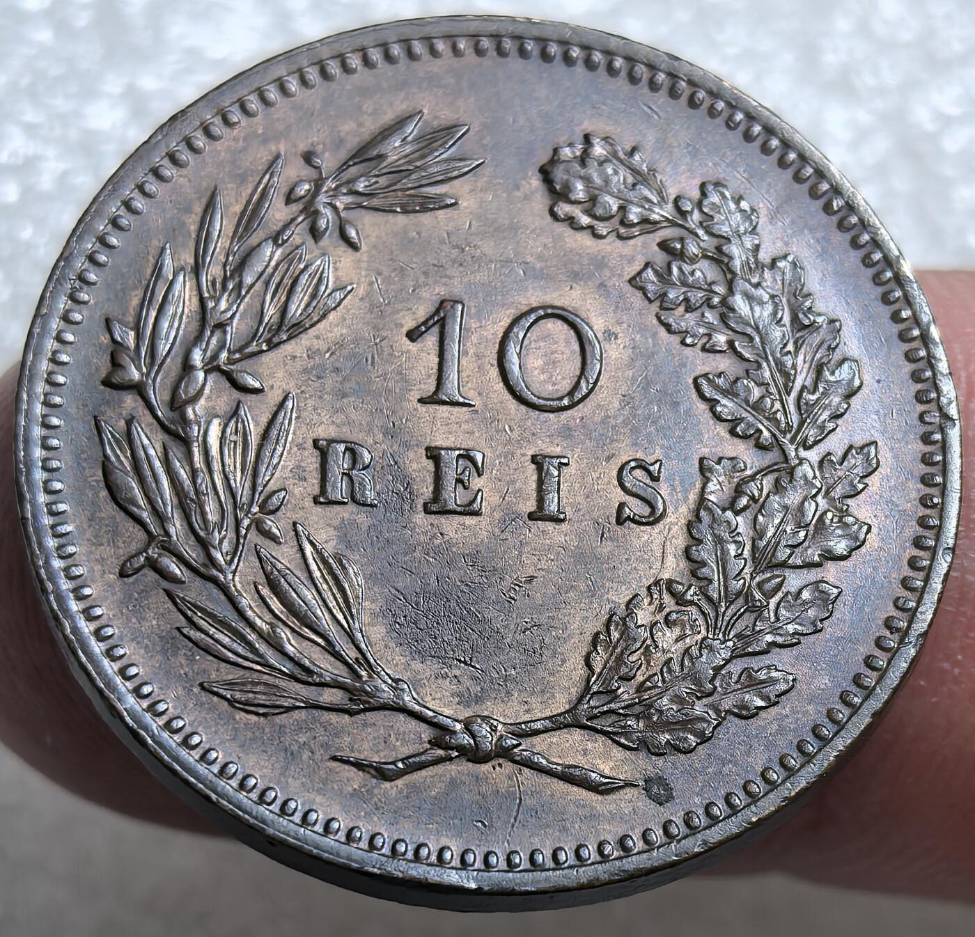 埃及、德属东非、匈牙利、葡萄牙、沙俄古银币古铜币，周五晚上九点倒数截拍，满百包邮，可寄存半年，喜欢朋友微信扫描二维码可直接参拍 全新品相葡萄牙1892年10瑞斯，Km532