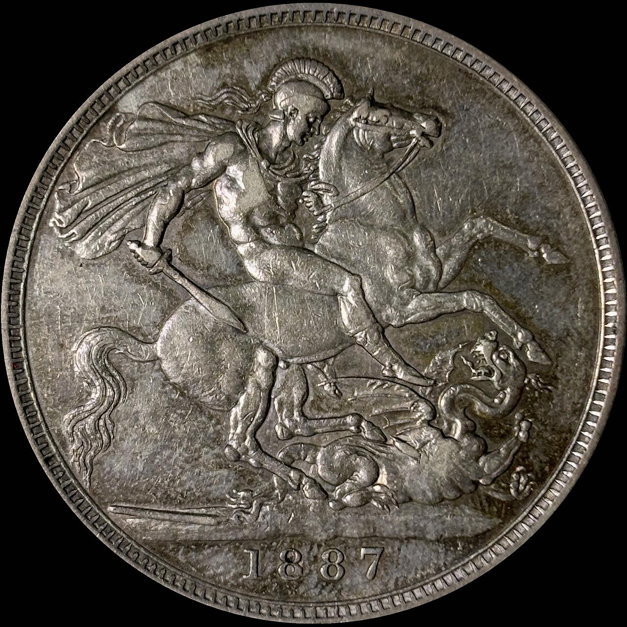 【雨安】【世界币章112-113期】周五/周六 两场连拍 2025-10-31 周五 19:30 保真 8秒倒数自动落锤 高效拍卖  [裸币各国] Great Britain 英国 1克朗 1887年 维多利亚 高冠 原味欧洲老包浆