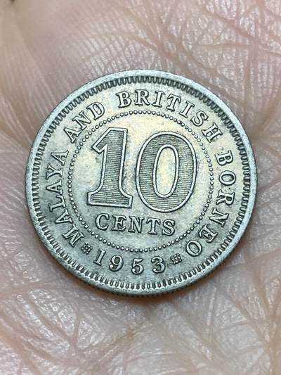 2025年第一百二十场(总第一百四十六场）外国好品散币(免佣金) - 马来亚和英属婆罗洲1953年10分(伊丽莎白二世加冕年)