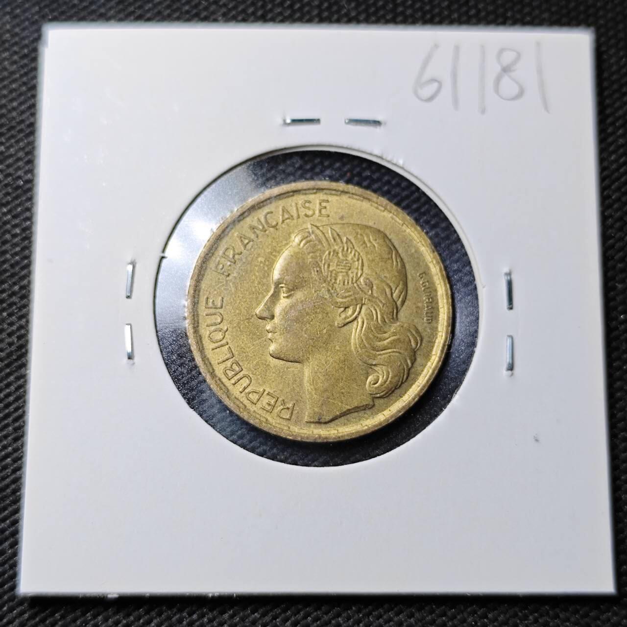 KK钱币收藏小铺  第361场  2月预留时间 周末发货  1955法国20法郎