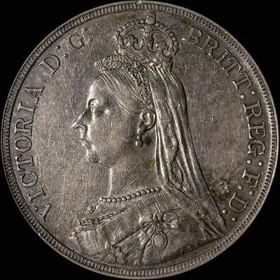 【雨安】【世界币章112-113期】周五/周六 两场连拍 2025-10-31 周五 19:30 保真 8秒倒数自动落锤 高效拍卖  - [裸币各国] Great Britain 英国 1克朗 1887年 维多利亚 高冠 原味欧洲老包浆