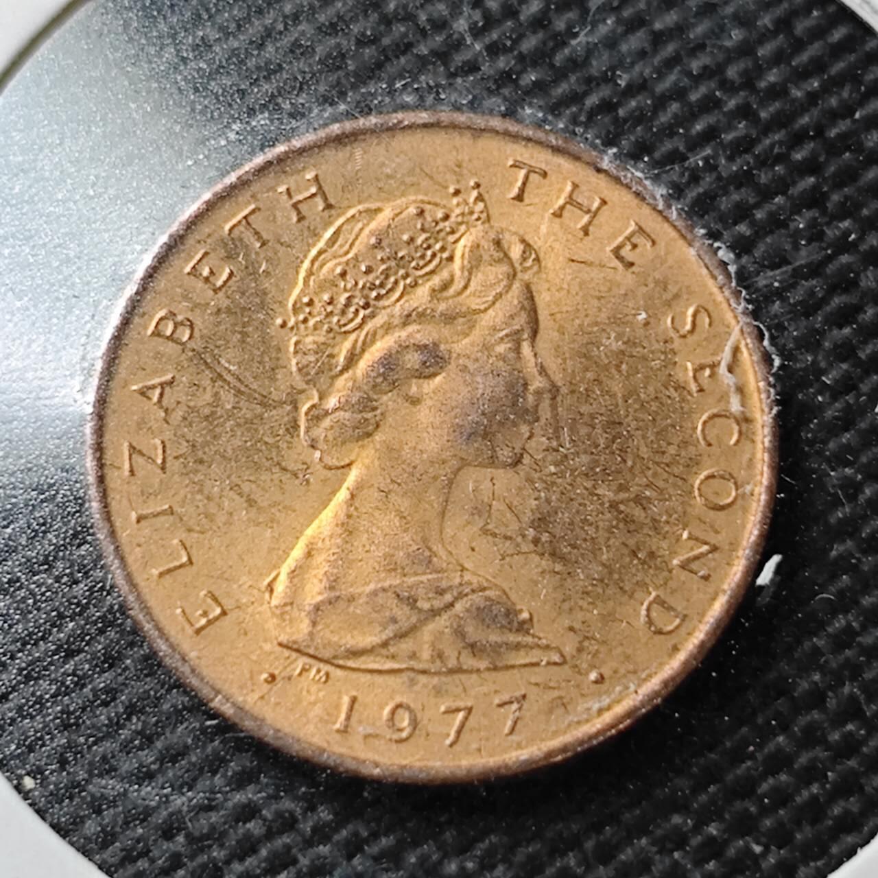 KK钱币收藏小铺  第362场  2月预留时间 周末发货  1977马恩岛半便士铜币 好品