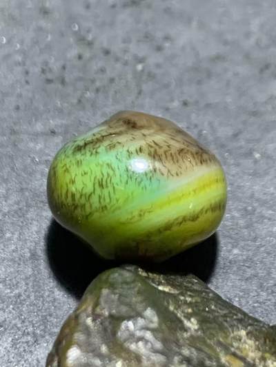 精美高玉化缠丝玛瑙随形碟珠一颗 - 精美高玉化缠丝玛瑙随形碟珠一颗