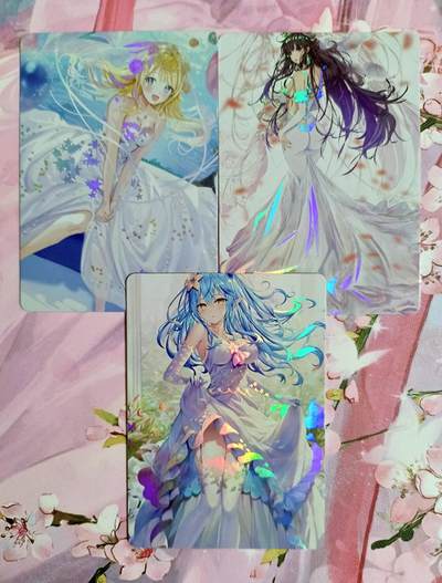 龙虎卡牌第六一场 （无佣金，单场满200元包邮，欢迎送拍） - 彩闪3张 经典婚纱小套（很好看）