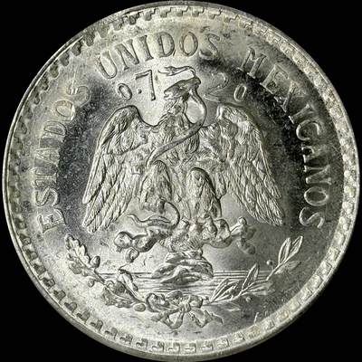 【雨安】【世界币章112-113期】周五/周六 两场连拍 2025-10-31 周五 19:30 保真 8秒倒数自动落锤 高效拍卖  - [裸币各国] Mexico 墨西哥 1比索 1945年 KM# 455 [16.66 g., 0.720 Silver]