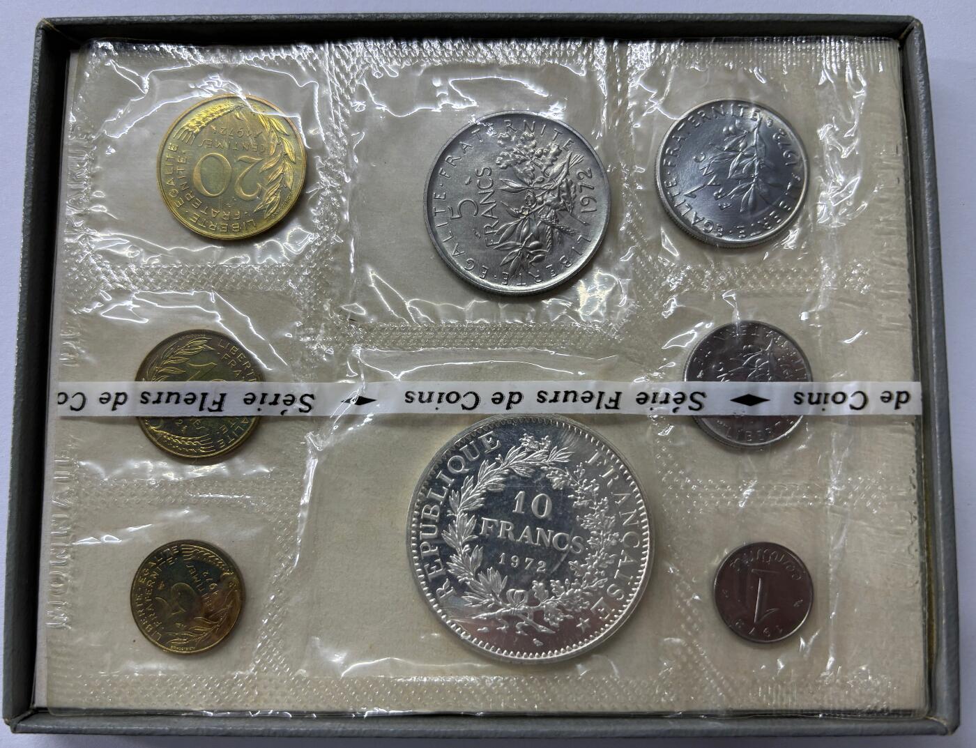 【雨安】【世界币章112-113期】周五/周六 两场连拍 2025-10-31 周五 19:30 保真 8秒倒数自动落锤 高效拍卖  [现代套币] France 法国套币 1972年 含大力神10法郎