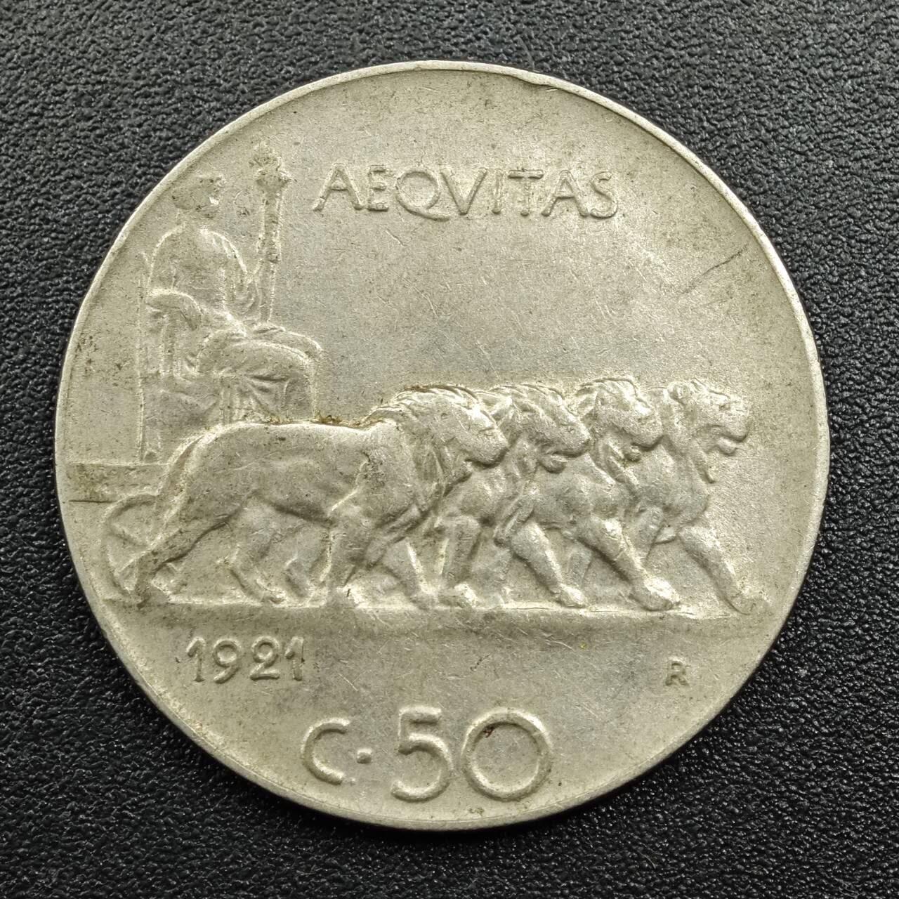 【淘币小摊】实时拍第七百八十一拍   散币场   满百包邮可预留二周 每周一统一发货   意大利1921年50分镍币