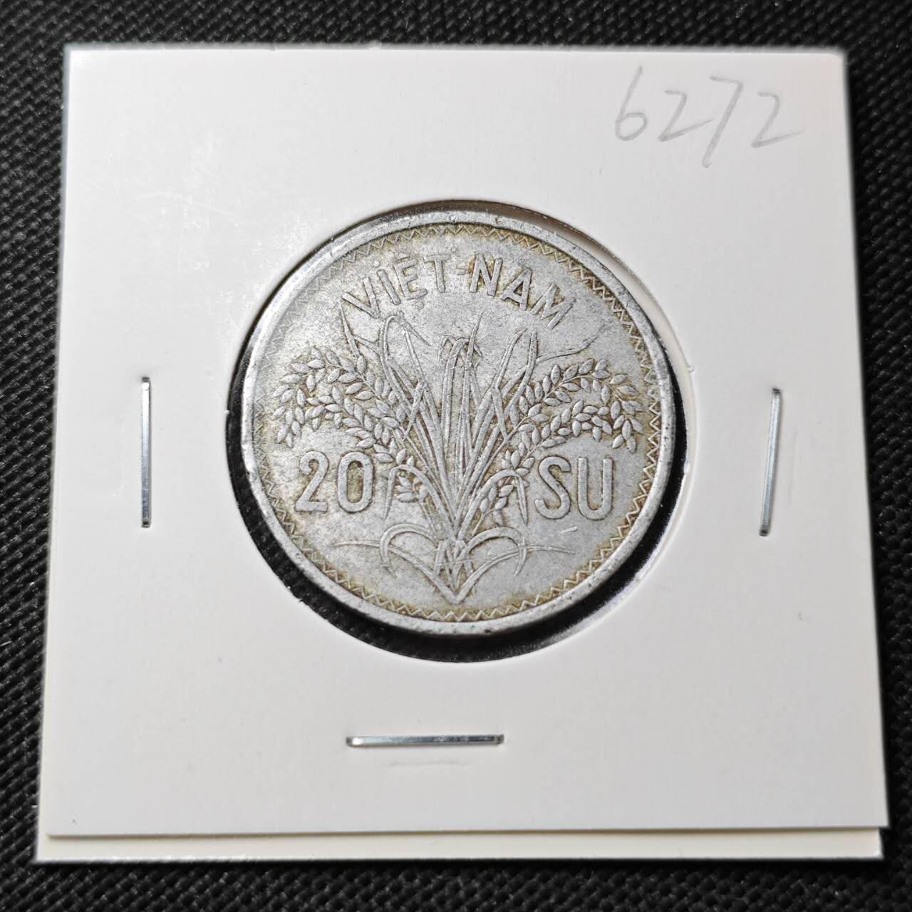 KK钱币收藏小铺  第362场  2月预留时间 周末发货  1953南越20SU 三姐妹