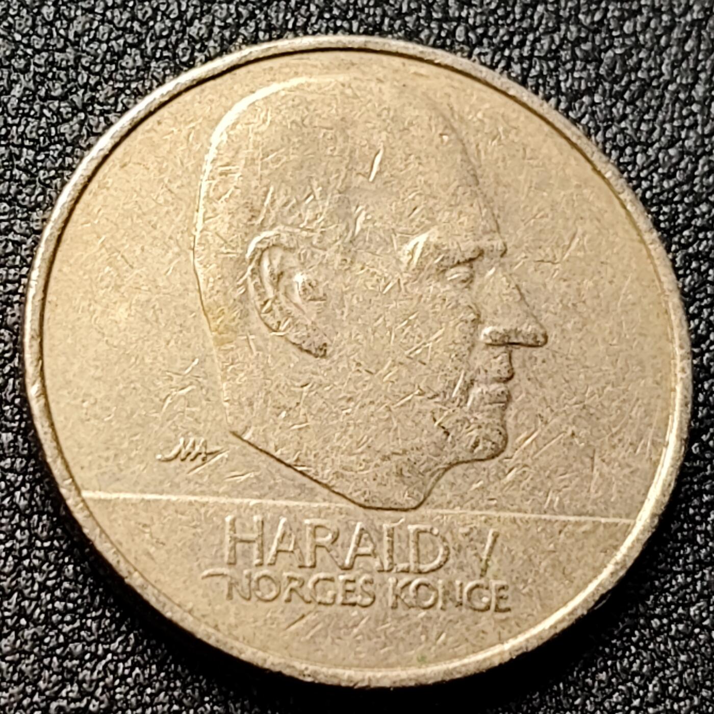 泉币菌-第120场-精品福利场 美品 高币值 挪威王国 千禧年 20克郎大铜币 哈拉尔五世 半艘维京战船  27.5毫米 币值已经十五六块了