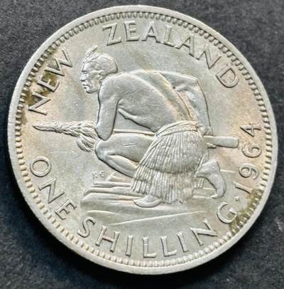 文馨钱币收藏第 278 场，银元，纸币，铜章场 长期接收代拍品 - 1964 年英属新西兰 1 先令