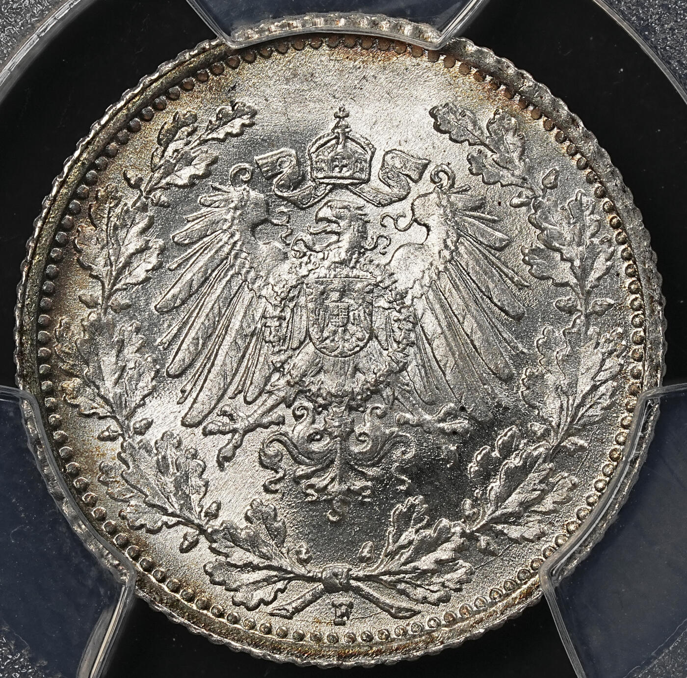 修遠堂世界钱币第九十一期 PCGS MS67 1915年德国1/2马克银币 F厂铭
