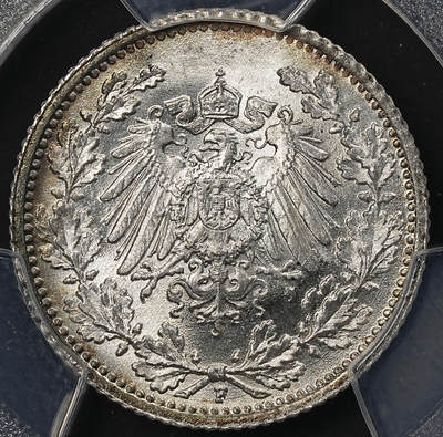 修遠堂世界钱币第九十一期 - PCGS MS67 1915年德国1/2马克银币 F厂铭