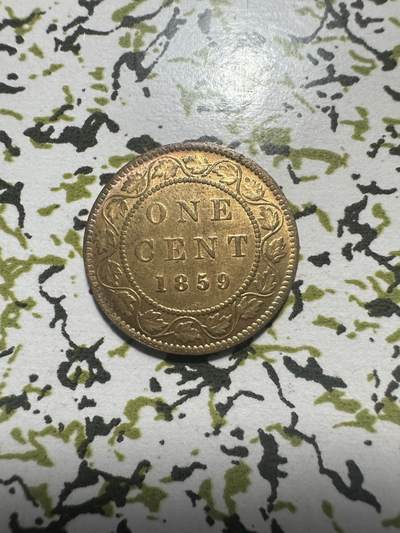 外国钱币，章 加拿大1859年一分，原光