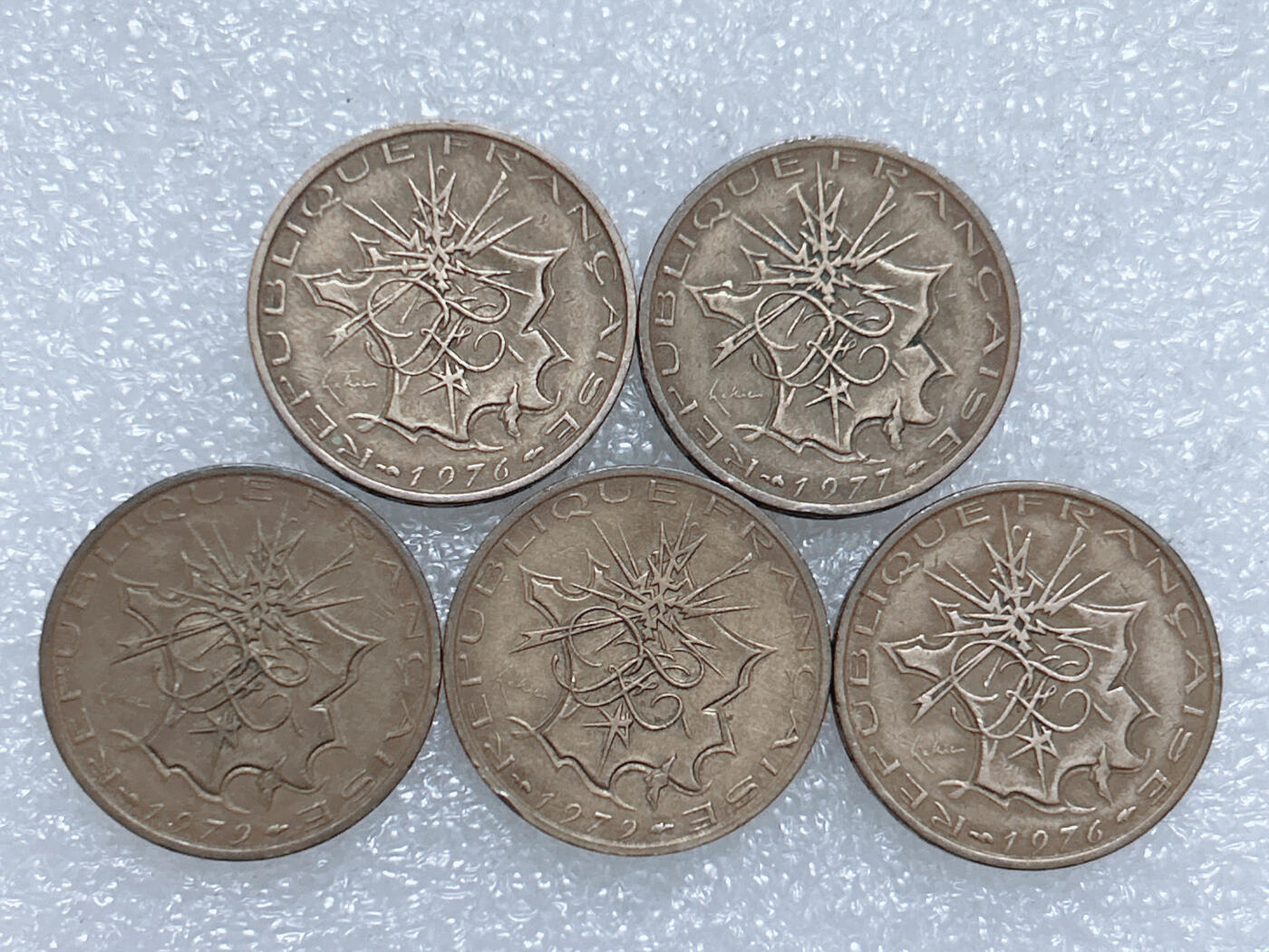 第一海外回流一元起拍收藏 散集专场  第260期 法国巴士底狱10法郎硬币 5枚