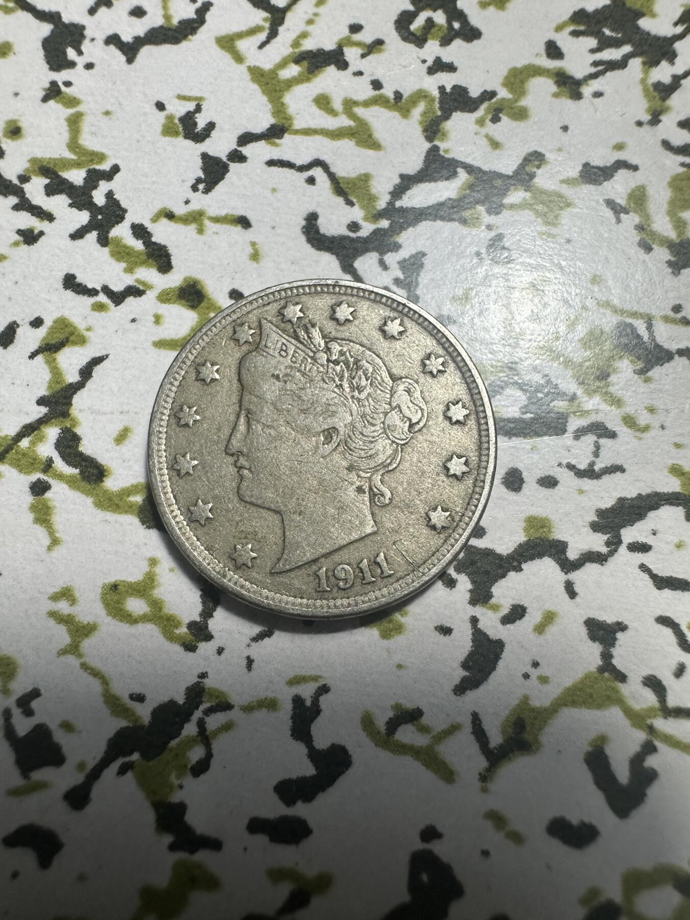 外国钱币，章 美国1911年5分，少见