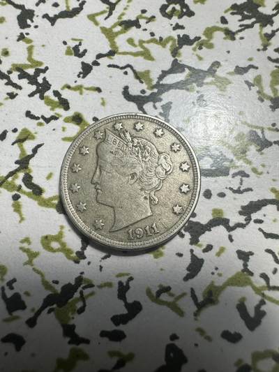 外国钱币，章 - 美国1911年5分，少见