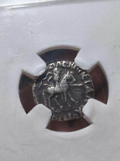 星盘世界钱币十一月五日古典币专场 - 印度斯基泰阿泽斯一世，一德拉克玛，非常少见