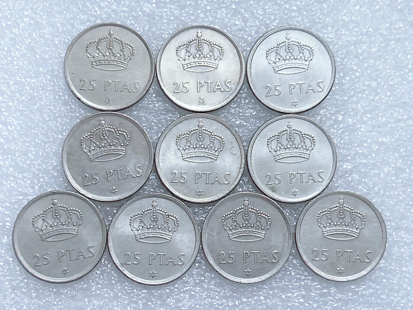 第一海外回流一元起拍收藏 散集专场  第260期 西班牙25比塞塔硬币 10枚 原光好品
