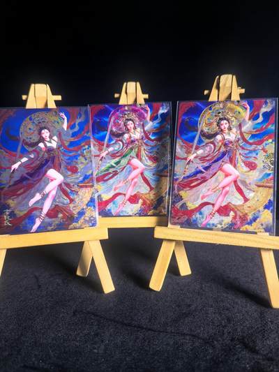 第二十八场  无佣金 不寄存 不收拍 卡牌设有底价 拒绝小号抬价 大家放心拍 所有拍品全部有卡膜 自制卡牌 不包厂瑕 放大镜 品控 勿拍 流拍商品会循环 感谢大家支持 留个关注 不定时上新 谢谢 - 奇点卡牌 宗 玄灵谱 九天玄女 冷烫 粗闪 光刻 一套