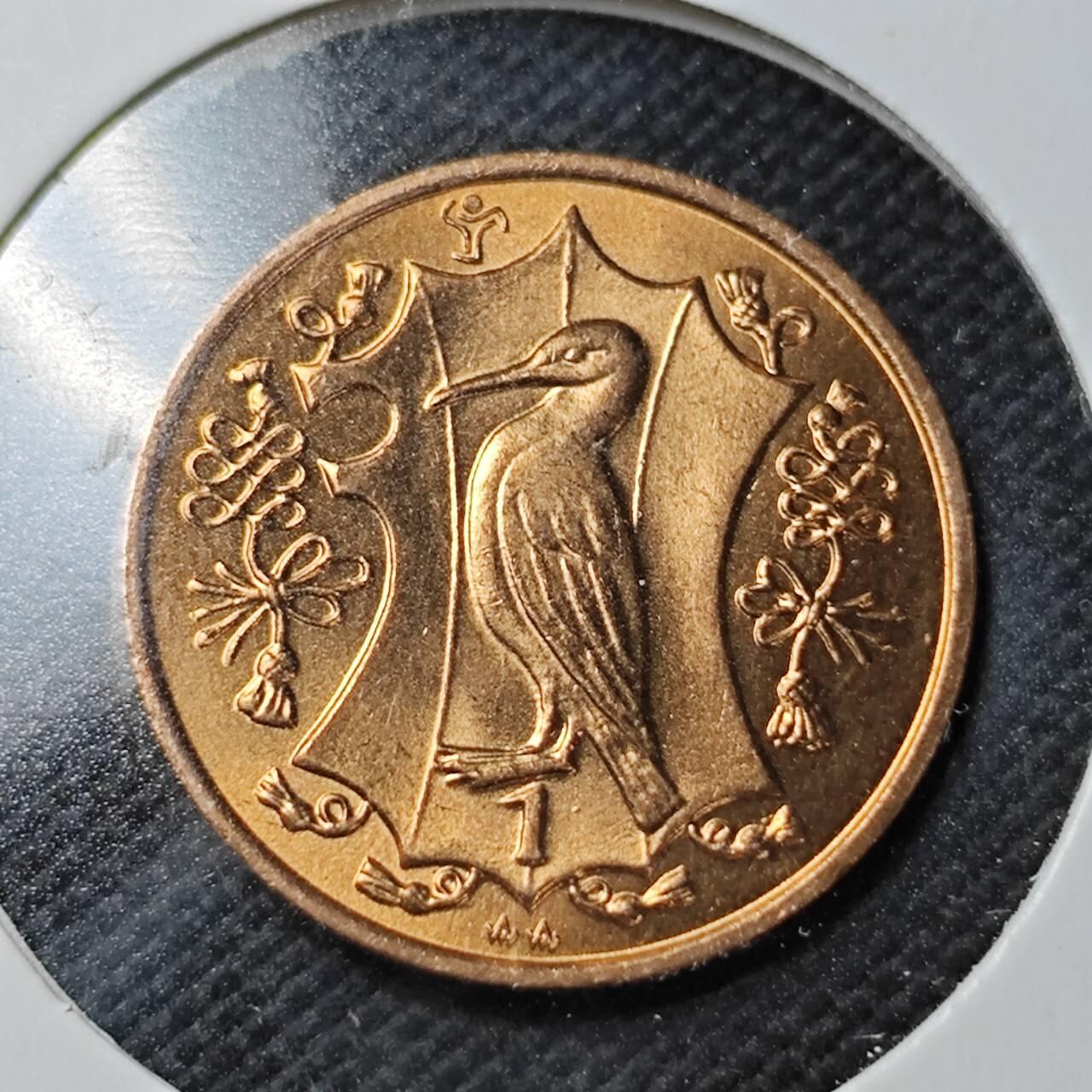 KK钱币收藏小铺  第362场  2月预留时间 周末发货  1985马恩岛1便士铜币 好品