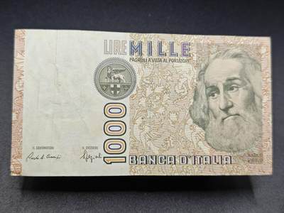 【淘币小摊】实时拍第七百八十二拍   无佣金纸币福利场   满百包邮可预留二周 每周一统一发货   - 意大利1000里拉