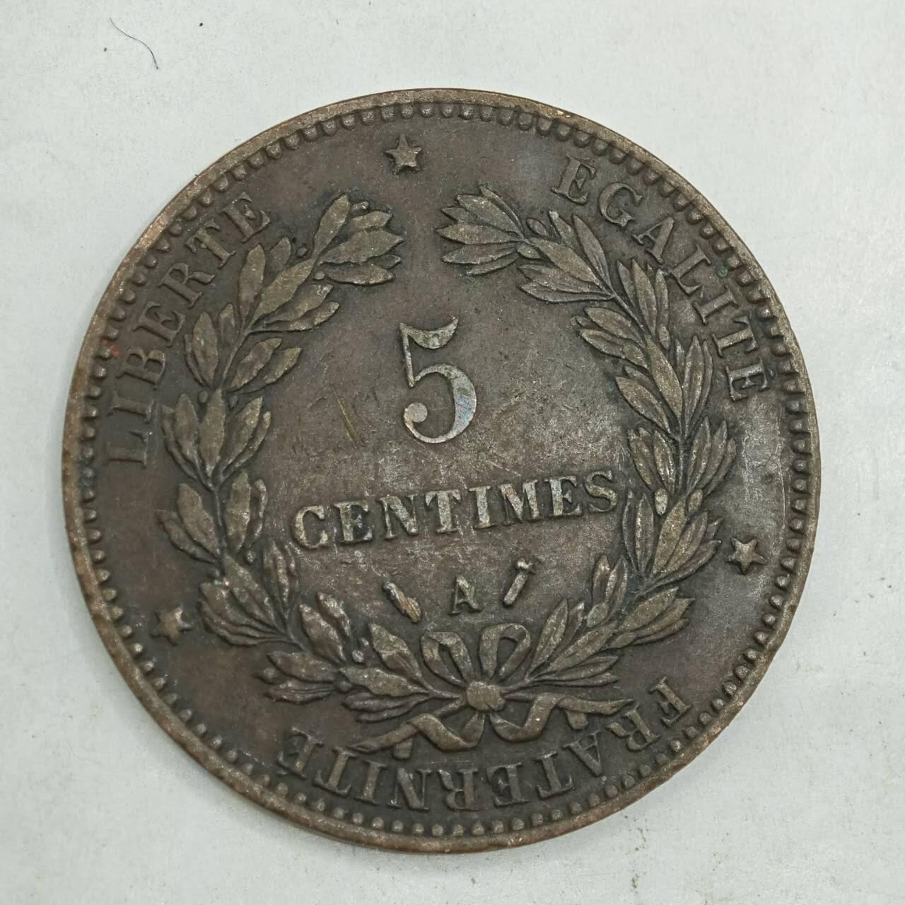 【淘币小摊】限时拍第七百八十四拍  老铜币场  满百包邮可预留两周  周一统一发货  法国1886年谷物女神5分铜币