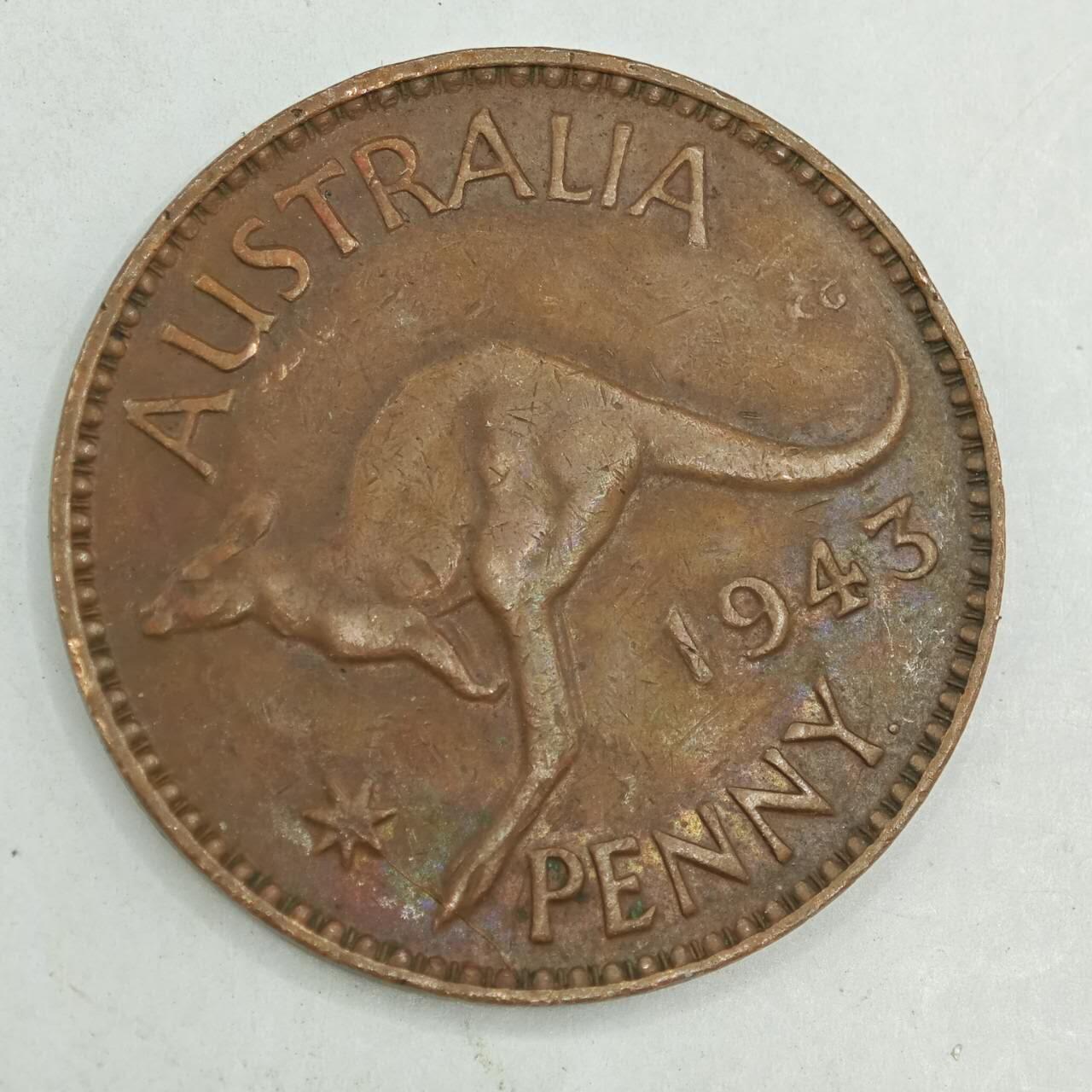 【淘币小摊】限时拍第七百八十四拍  老铜币场  满百包邮可预留两周  周一统一发货  澳大利亚1943年一便士铜币