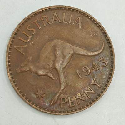 【淘币小摊】限时拍第七百八十四拍  老铜币场  满百包邮可预留两周  周一统一发货  - 澳大利亚1943年一便士铜币