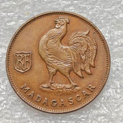 【淘币小摊】限时拍第七百八十六拍  黎巴嫩尼加拉瓜马达加斯加索马里专场  满百包邮可预留两周  周一统一发货  - 法属马达加斯加1943年1法郎公鸡铜币 km2