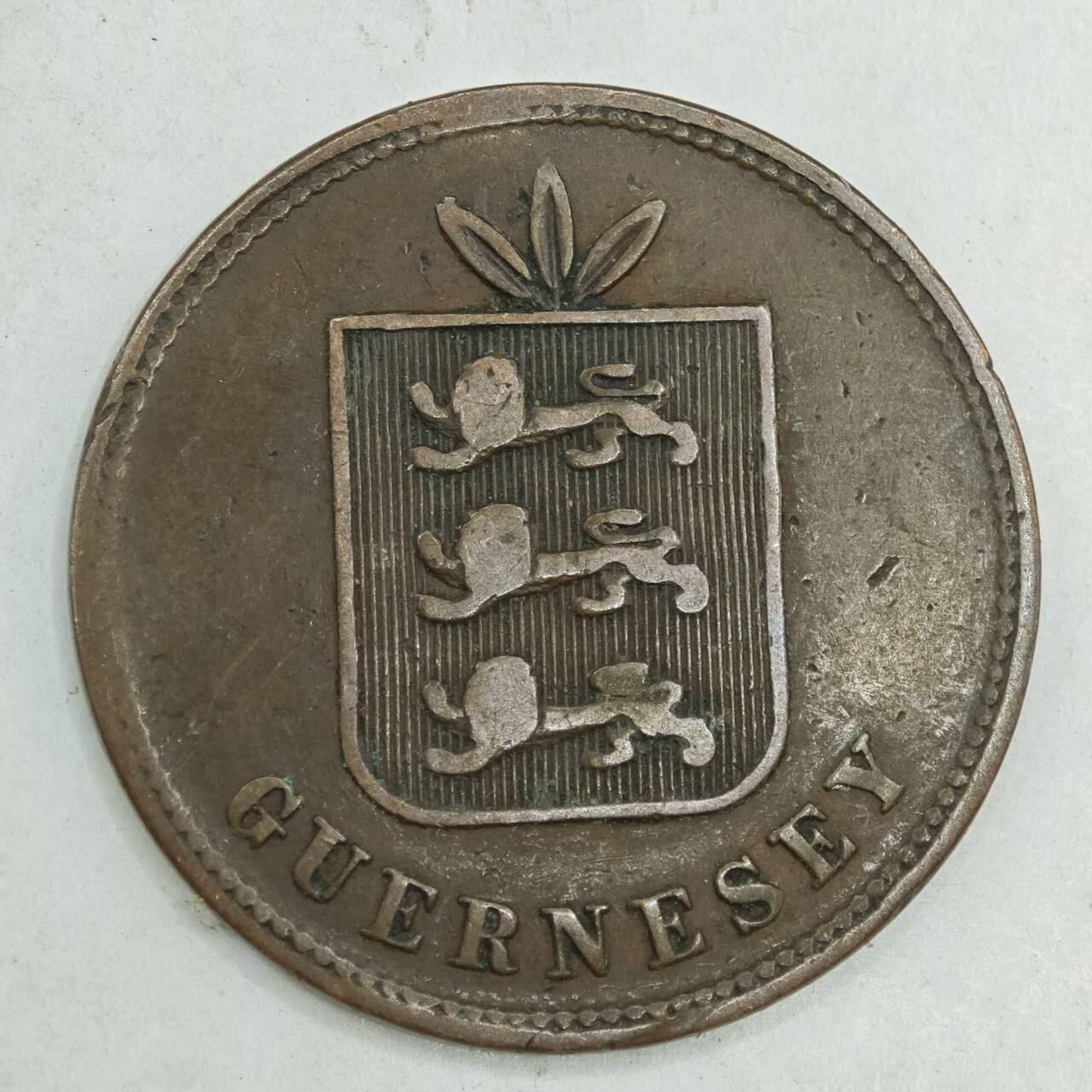 【淘币小摊】限时拍第七百八十四拍  老铜币场  满百包邮可预留两周  周一统一发货  根西岛1874年4道布铜币