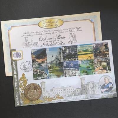 ＜小葵钱铺＞第64期·克朗币·套币·银币场·满200包邮，不寄存·3号发货 - 〈邮币封·无面值版本〉怀特岛1996年维多利亚·奥斯本楼3欧克朗型纪念币