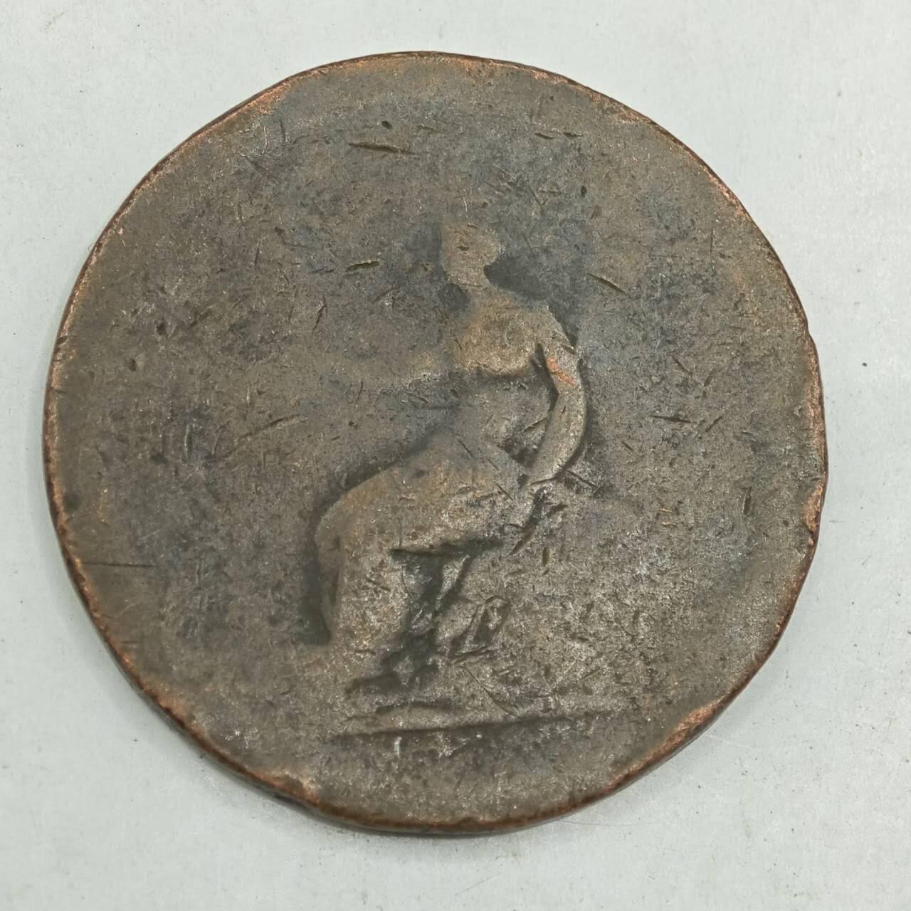 【淘币小摊】限时拍第七百八十四拍  老铜币场  满百包邮可预留两周  周一统一发货  英国1806年乔治三世半便士铜币