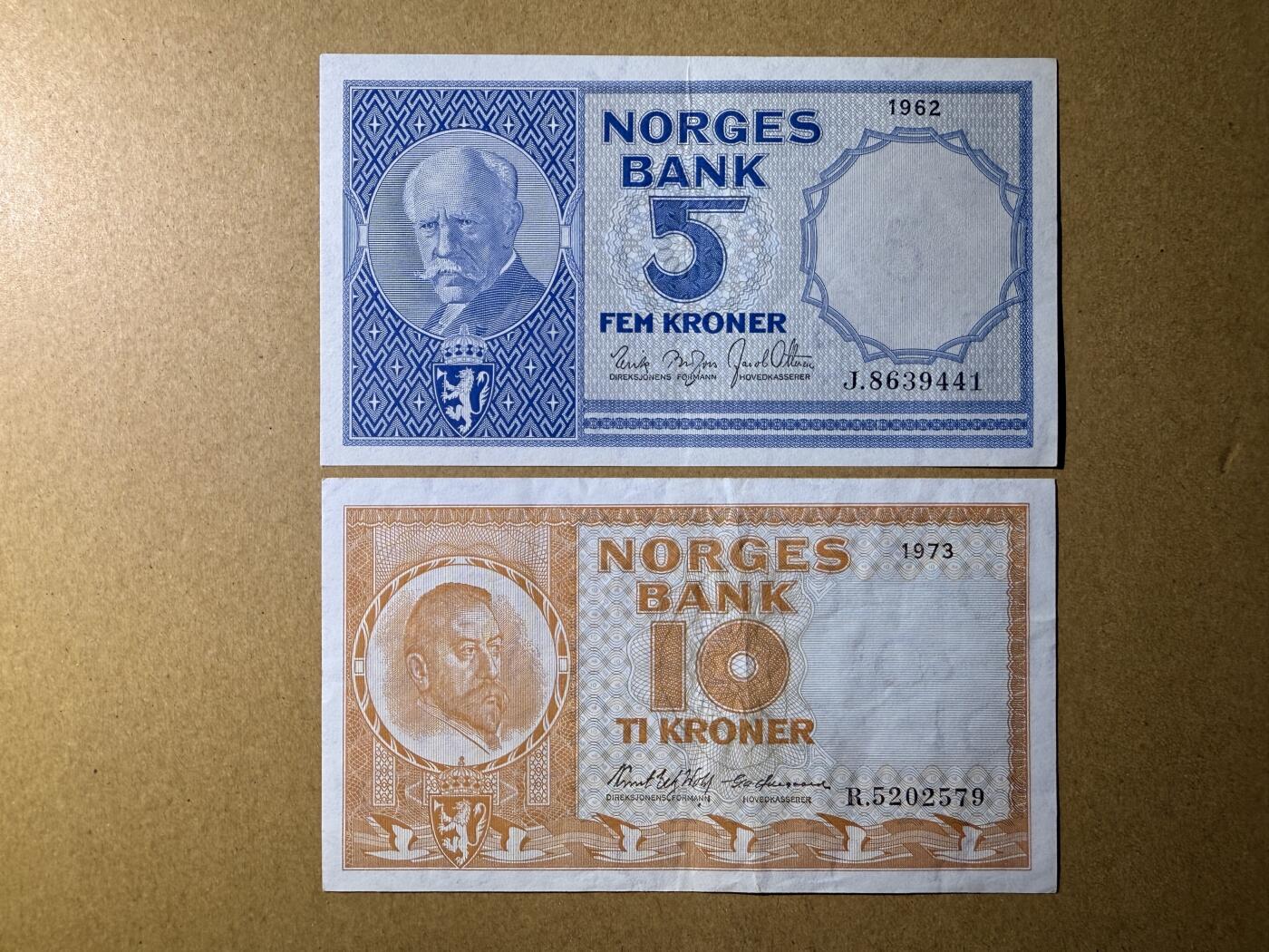 《艾美收藏》第218期-11.2周日外币荟萃 挪威5、10克朗2张 AU 1962、1973年版