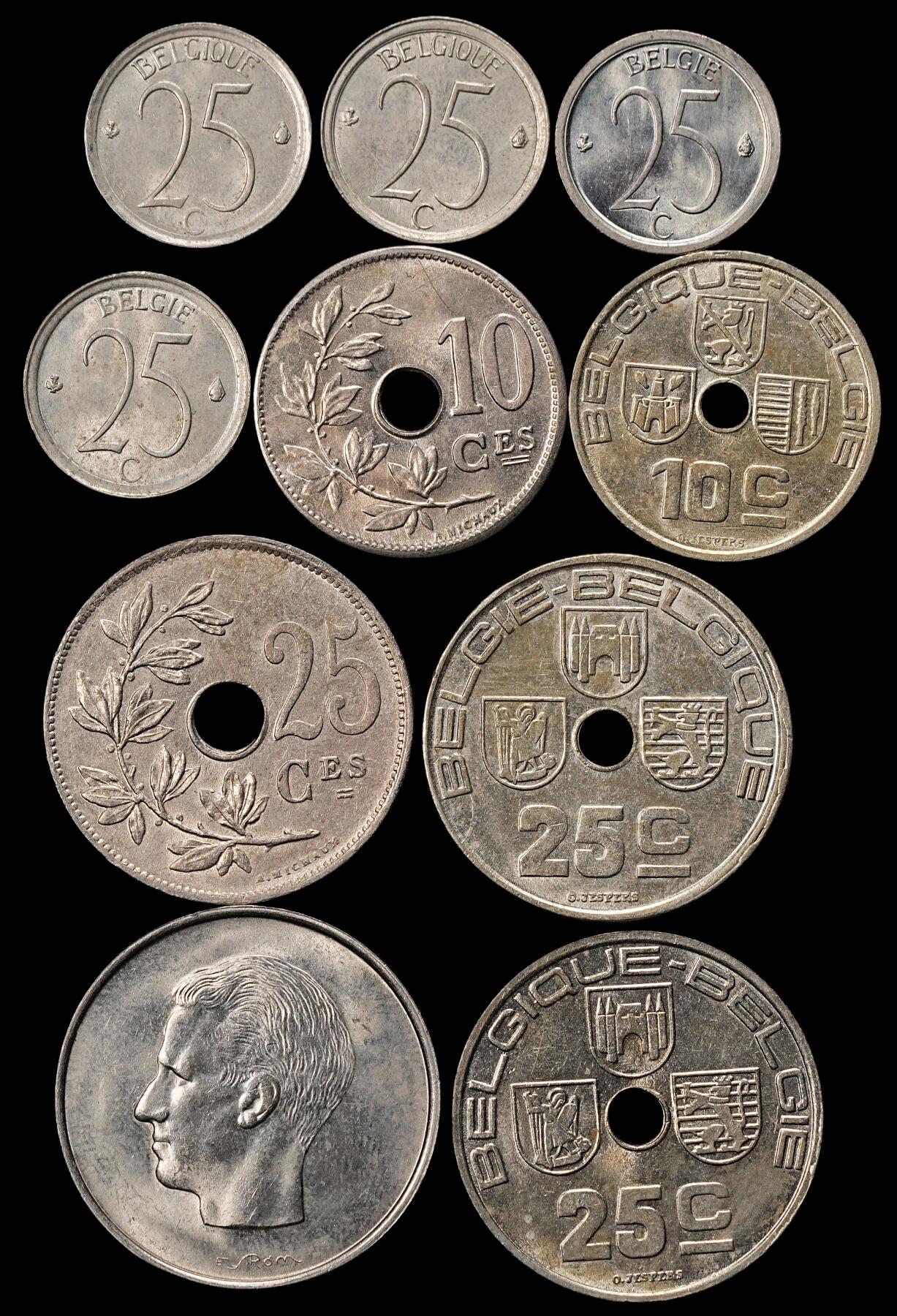 修遠堂世界钱币第九十一期 未流通 比利时钱币一组