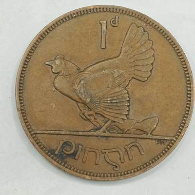 【淘币小摊】限时拍第七百八十四拍  老铜币场  满百包邮可预留两周  周一统一发货  - 爱尔兰1937年一便士铜币