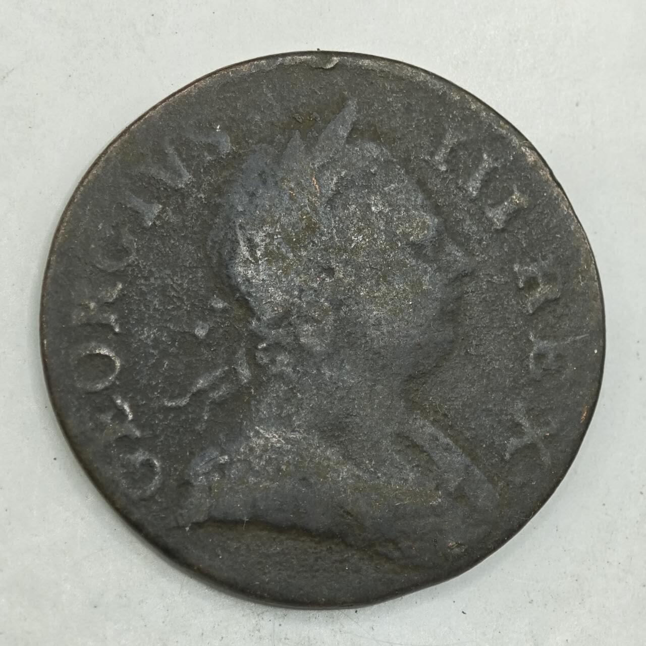 【淘币小摊】限时拍第七百八十四拍  老铜币场  满百包邮可预留两周  周一统一发货  英国1773年乔治三世半便士铜币