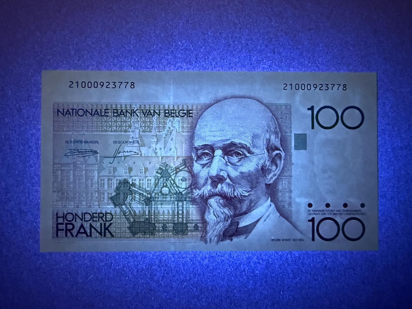 《艾美收藏》第218期-11.2周日外币荟萃 比利时100法郎 UNC 倒二版 比利时建筑师贝埃尔 无4