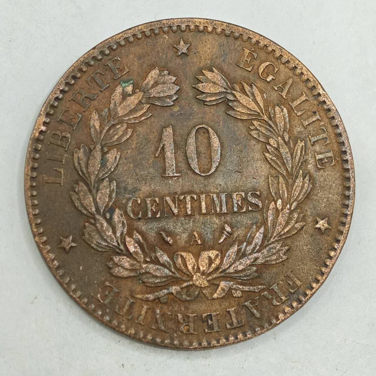 【淘币小摊】限时拍第七百八十四拍  老铜币场  满百包邮可预留两周  周一统一发货  法国1896年谷物女神10分铜币