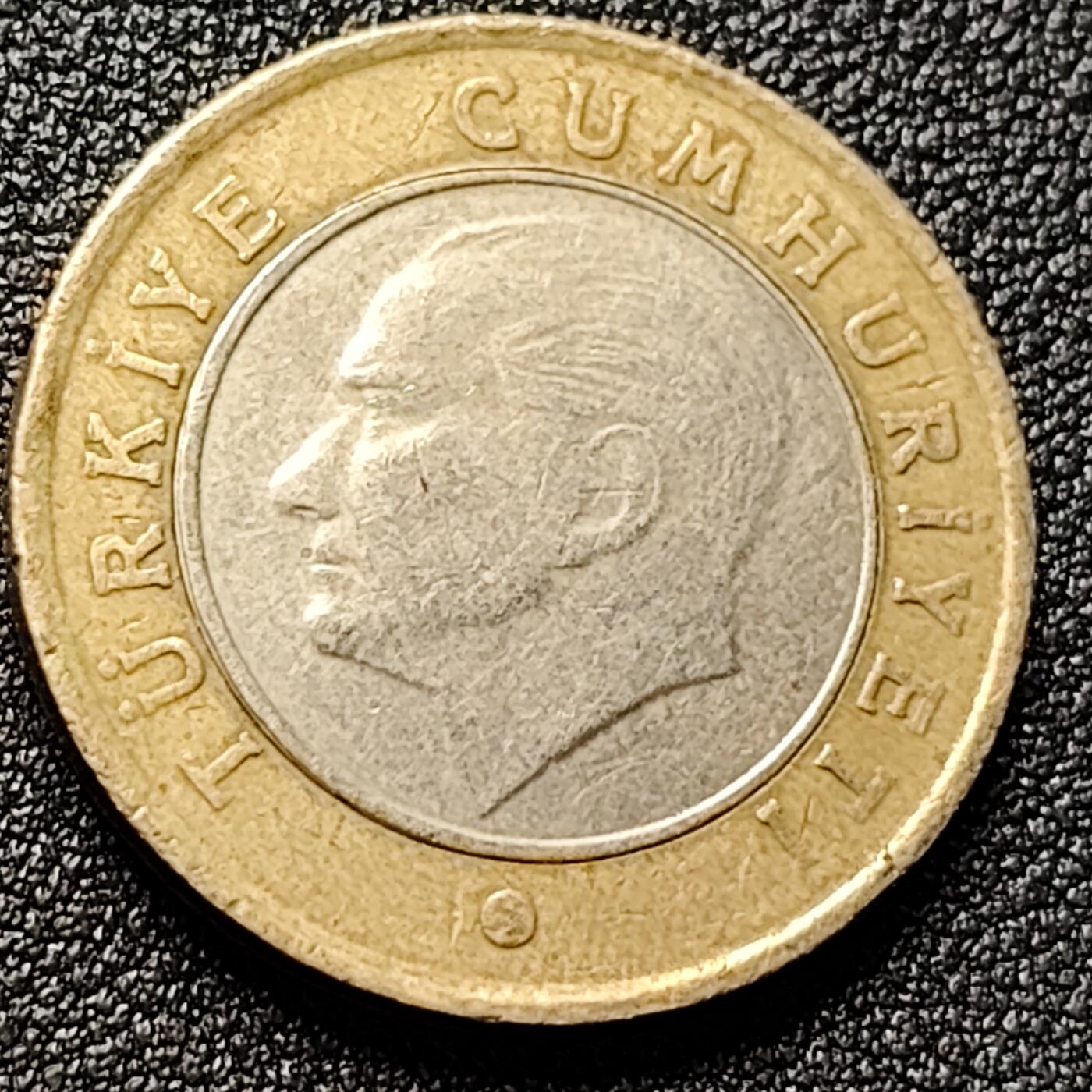 泉币菌-第121场-精品福利场 土耳其2011年1里拉 国父凯末尔总统 双色币 26.15mm