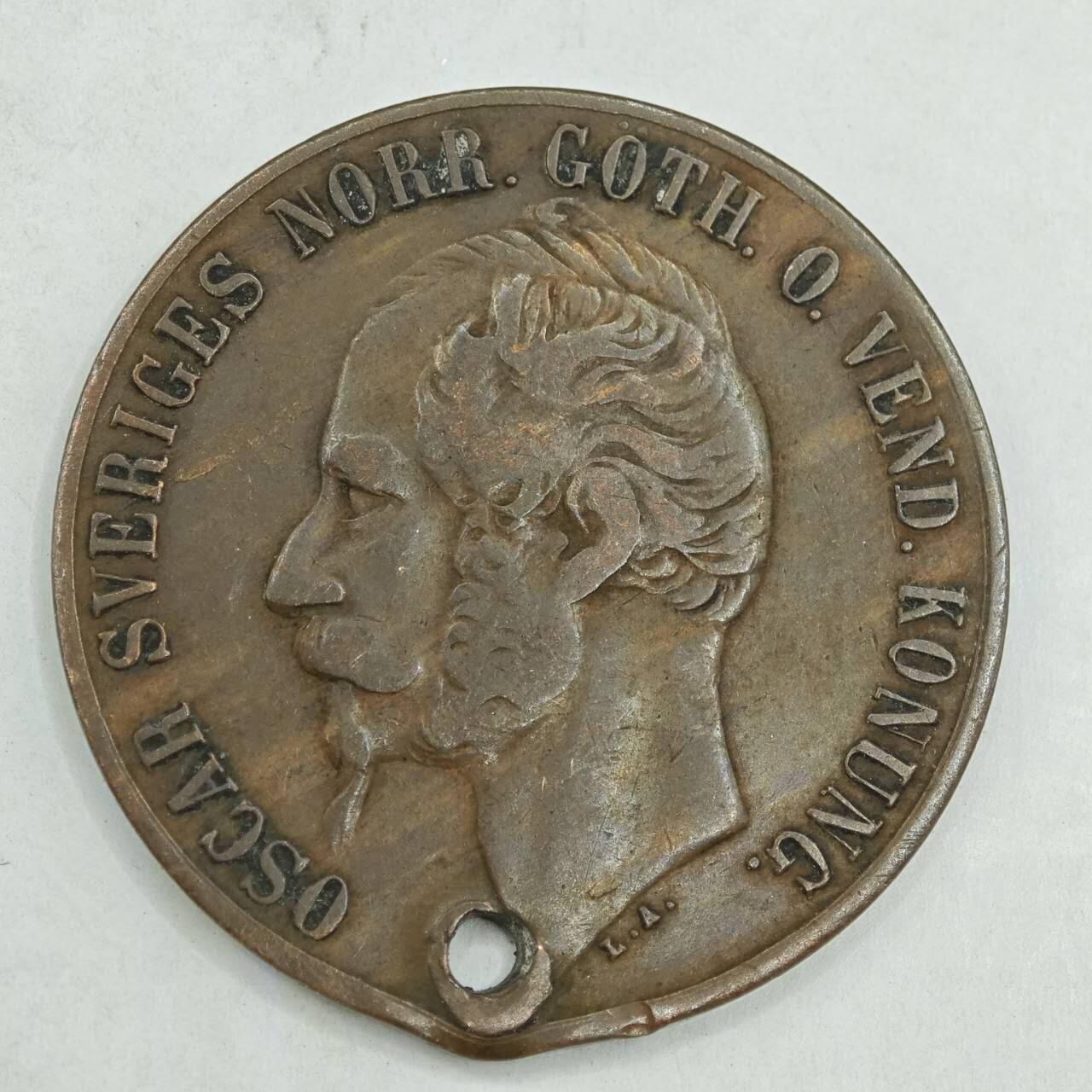 【淘币小摊】限时拍第七百八十四拍  老铜币场  满百包邮可预留两周  周一统一发货  瑞典1857年5欧尔铜币