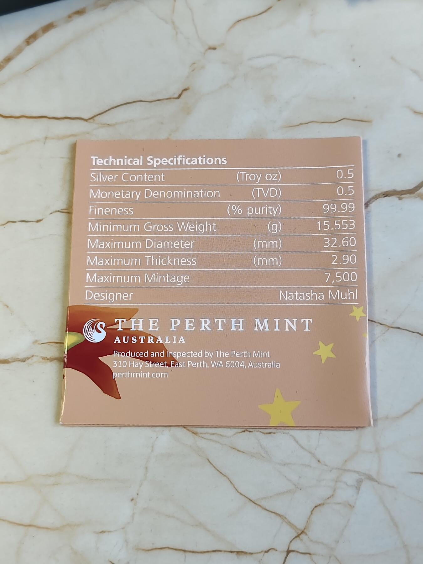 第180期拍卖【长期征集拍品】【北京币展专场】 图瓦卢2024年中国生肖龙宝宝半盎司彩色纪念银币，9999银，15.5克，发行7150枚