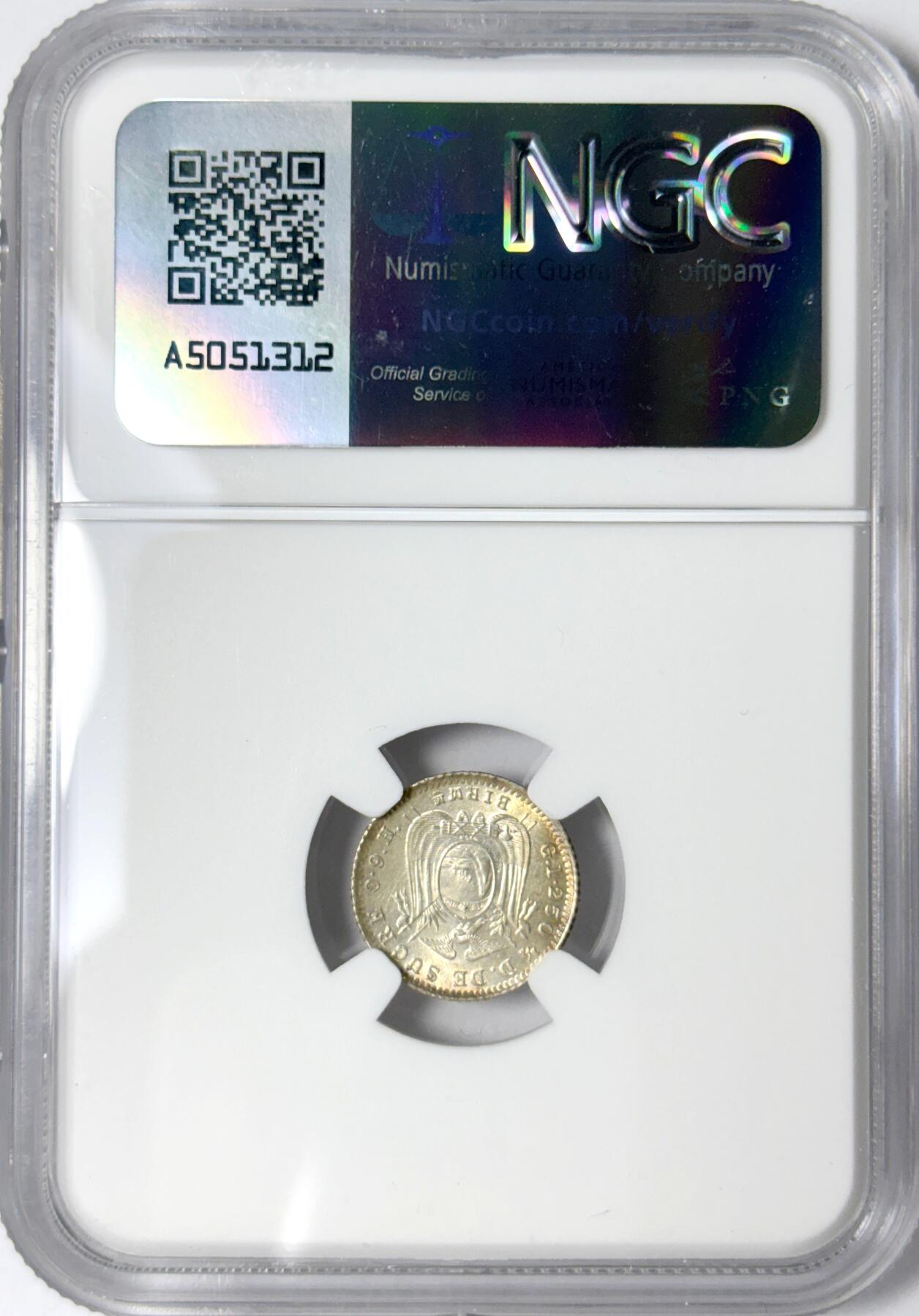 【雨安】【世界币章112-113期】周五/周六 两场连拍 2025-11-01 周六 19:30 保真 8秒倒数自动落锤 高效拍卖 [评级美洲] Ecuador 厄瓜多尔 1/2D 1915年 NGC-MS63