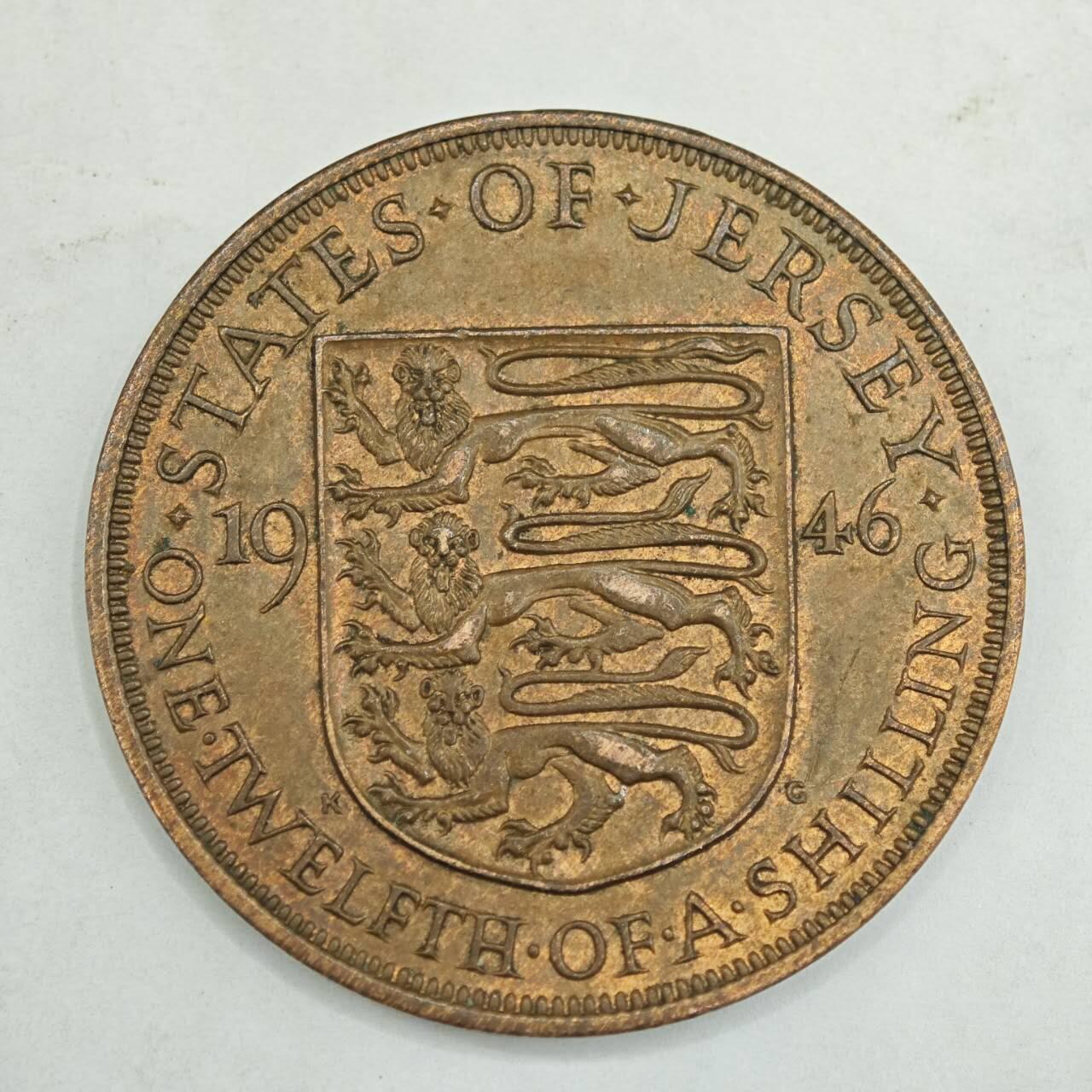 【淘币小摊】限时拍第七百八十四拍  老铜币场  满百包邮可预留两周  周一统一发货  泽西岛1946年乔治六世1/12先令铜币