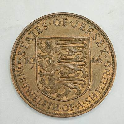 【淘币小摊】限时拍第七百八十四拍  老铜币场  满百包邮可预留两周  周一统一发货  - 泽西岛1946年乔治六世1/12先令铜币