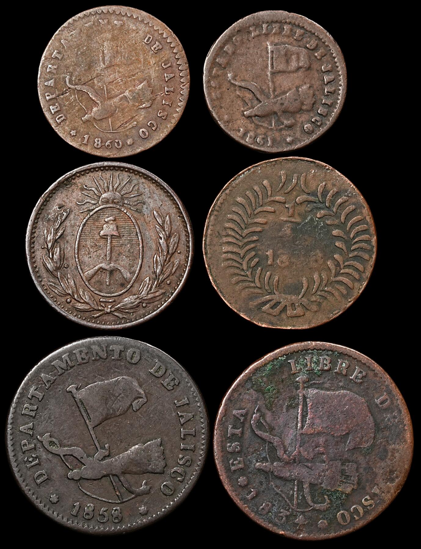 修遠堂世界钱币第九十一期 拉美旧铜币一组