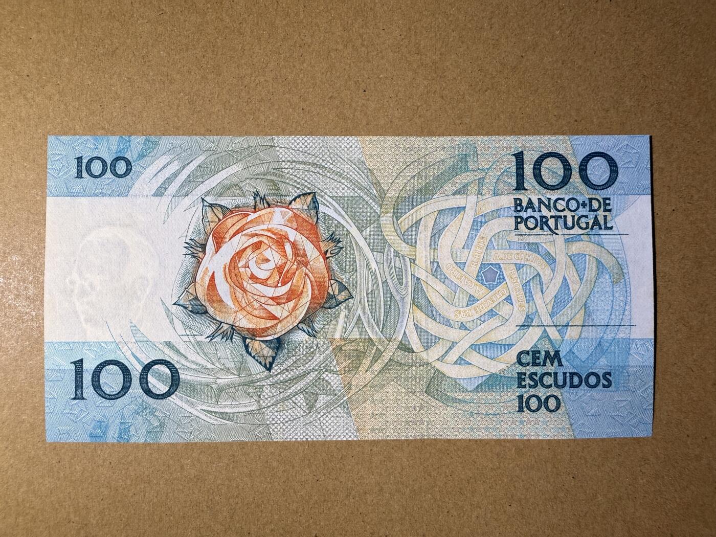 《艾美收藏》第218期-11.2周日外币荟萃 葡萄牙100埃斯库多 UNC 1987年 局部荧光 无4