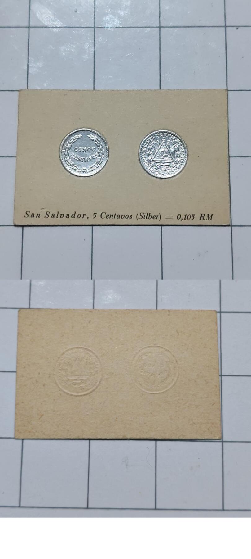 乱七八糟处理 萨尔瓦多5分银币纪念戳。是戳不是币